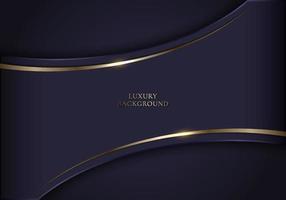 Elegant 3D abstract background dark purple curved shape with golden line vector