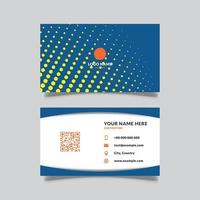 business card design with blue halftone texture pattern vector graphic