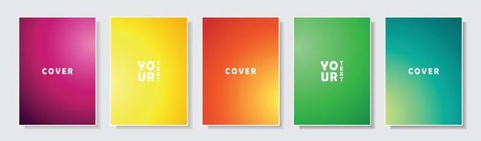 gradation cover futuristic style, colorful light effect, set collection template design vector