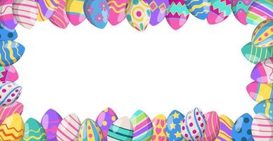 Panoramic Easter background with many colorful eggs - Vector