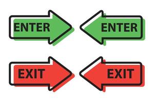 exit and enter direction icon design, set collection vector graphic