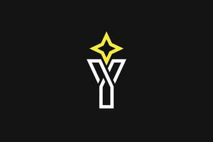 modern letter Y star logo with monogram style design vector graphic