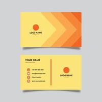 business card with layered orange color concept, vector design graphic