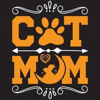 cat mom t shirt vector