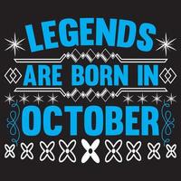 legends are born in October vector