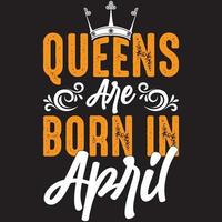 queens are born in April vector