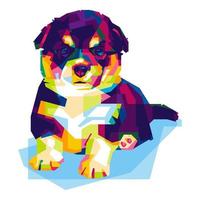 a cute dog with pop art style vector