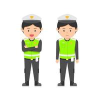 Indonesian traffic police illustration, with flat design style vector