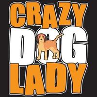 crazy dog lady vector