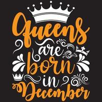 queens are born in December vector