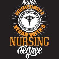 never underestimate a vegan with a nursing degree vector