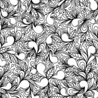 BLACK AND WHITE ABSTRACT FLORAL VECTOR BACKGROUND