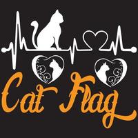 cat flag t shirt design vector