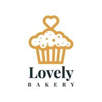 Lovely bakery logo template design vector
