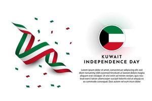 Kuwait independence day background template design vector