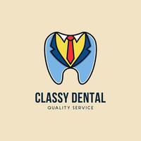Business man style dental icon logo illustration vector
