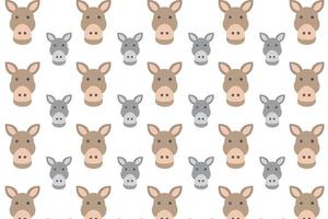 Flat Donkey Head Pattern Background vector