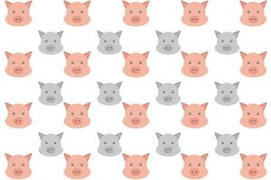 Flat Pig Head Pattern Background vector