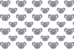 Flat Koala Head Pattern Background vector