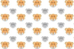 Flat Mongoose Head Pattern Background vector