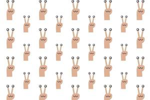 Flat Snail Head Pattern Background vector