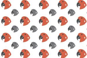 Flat Parrot Head Pattern Background vector