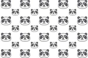 Flat Panda Head Pattern Background vector