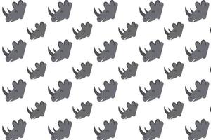 Flat Rhino Head Pattern Background vector