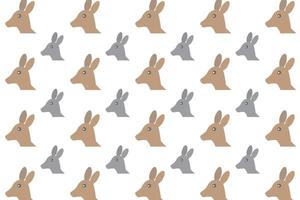 Flat Kangaroo Head Pattern Background vector