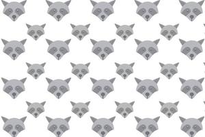 Flat Racoon Head Pattern Background vector