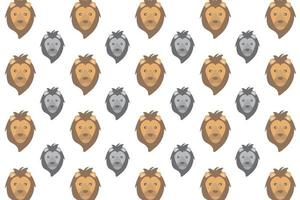Flat Lion Head Pattern Background vector