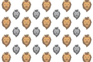 Flat Lion Head Pattern Background vector