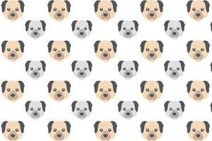 Flat Dog Head Pattern Background vector