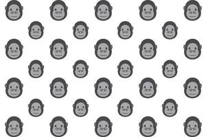 Flat Gorilla Head Pattern Background vector