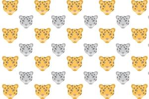 Flat Leopard Head Pattern Background vector