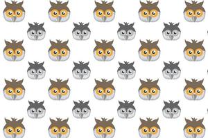 Flat Owl Head Pattern Background vector