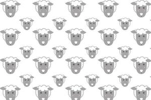 Flat Sheep Head Pattern Background vector