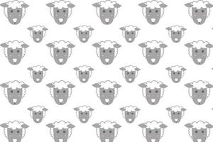 Flat Sheep Head Pattern Background vector