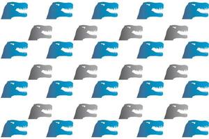 Flat Dinosaur Head Pattern Background vector