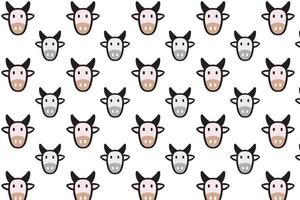 Flat Cow Head Pattern Background vector