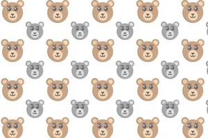 Flat Bear Head Pattern Background vector