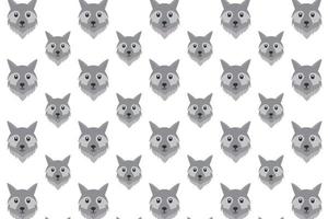 Flat Wolf Head Pattern Background vector