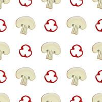 Shiitake mushrooms seamless pattern. The mushrooms repeat the pattern. For surface design, poster, background, web design. vector