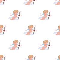 Cupid with arrow of love pattern design for print design and background vector