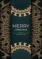 Christmas card with ornate pattern vector