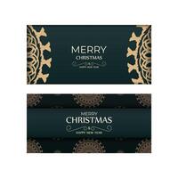 Christmas card design with gold and black background vector