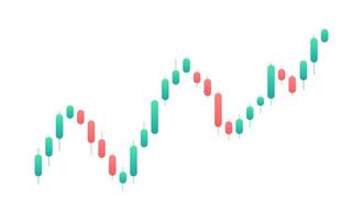 Display of stock market quotes. Falling graph. Candlestick graph on a white background. Stock market investment trades. vector
