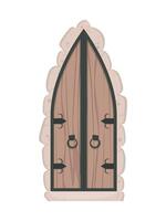 An illustration of a wooden door with two handles vector