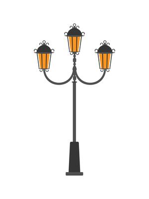 Street lamp illustration on white background