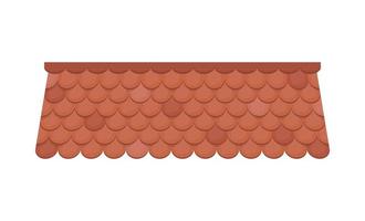 Brown tile roof isolated on white background. Roof for the design of summer cottages. Cartoon style. Vector illustration.